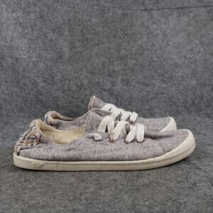 Roxy Shoes Womens 8 Bayshore Sneakers Slip On Casual Cruiser Comfort Surf Grey
